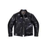 1930s Sports Leather Jacket Black Cowhide