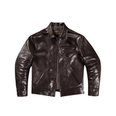 1930s Sports Leather Jacket Coffee