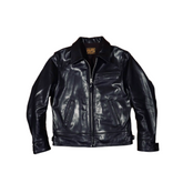 1930s Sports Leather Jacket Black