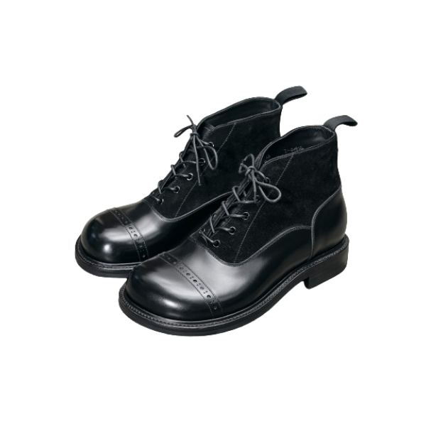 black balmoral oxford dress shoes Broad Toe Balmoral Boots Black / 40