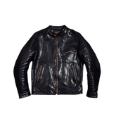 Men's Cafe Racer Leather Jacket, Washed Cowhide
