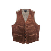 Men's Corduroy V-neck Vest, Terracotta