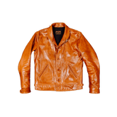 Men's Cossack Leather Jacket, Yellowish-brown