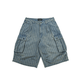 Men's Diamond Jacquard Relaxed-Fit Denim Shorts