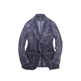 Men's Distressed Navy Corduroy Suit Jacket