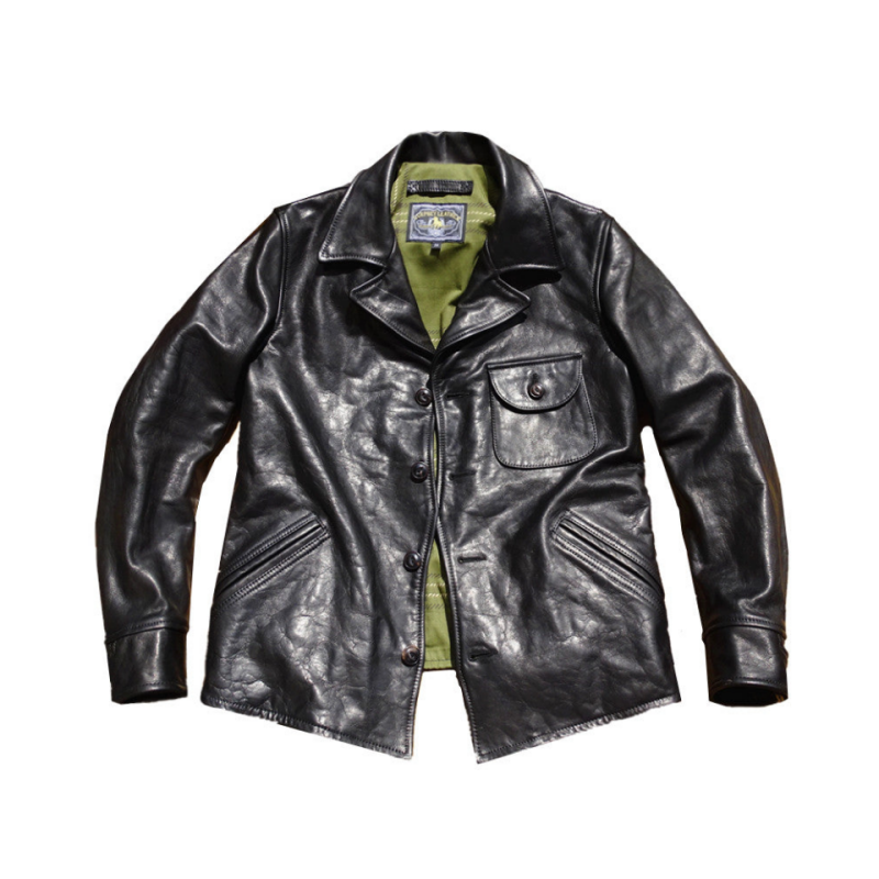 Men's Four Corners Leather Jacket Black