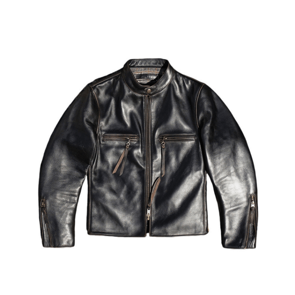 Men's J-100 Motorcycle Jacket, Teacore Leather – Crush on Retro Men's J-100 Motorcycle Jacket, Teacore Leather – Crush on Retro