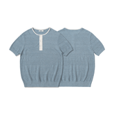 Men's Jacquard Henley Shirt, Short Sleeve