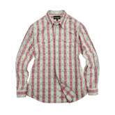 Men's Jacquard Red & Green Striped Shirt