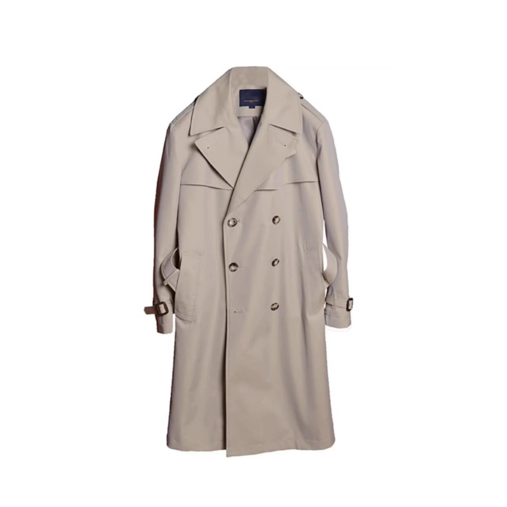 Men's Long Trench Coat Dark Khkai / 6XL Men's Long Trench Coat Dark Khkai / 6XL