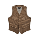 Men's V-neck Corduroy Western Vest, Camel
