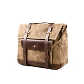 Motorcycle Messenger Bag – Canvas & Crazy Cow Leather