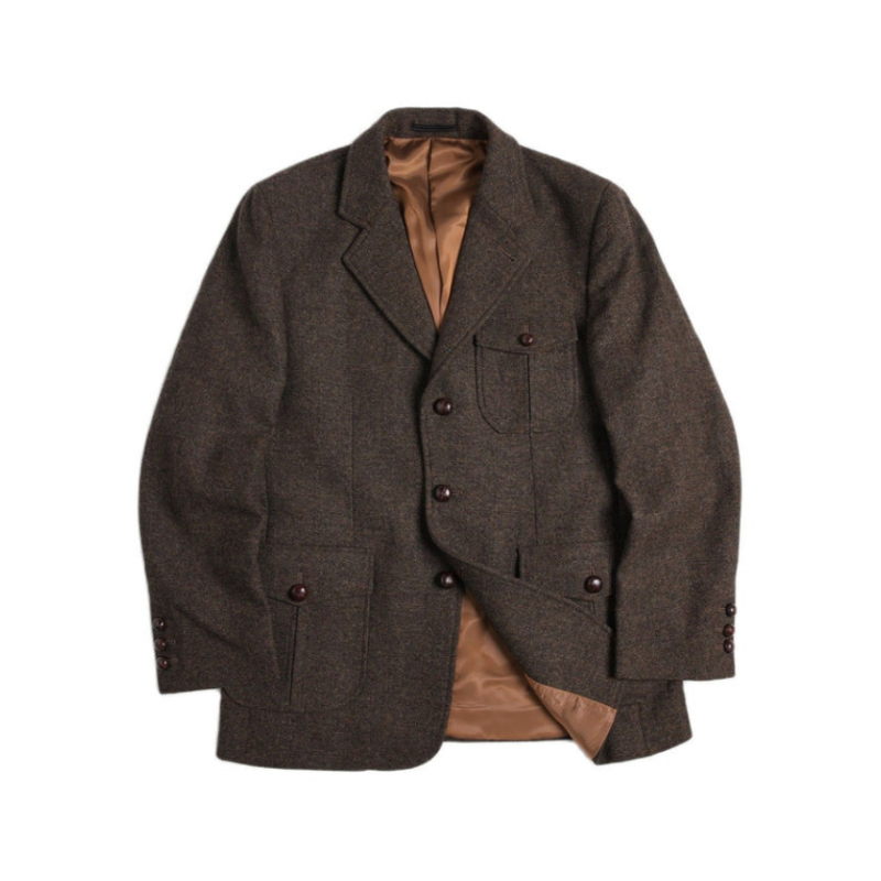 Men's Tweed Brown Half-Norfolk Suit Jacket – Crush on Retro Men's Tweed Brown Half-Norfolk Suit Jacket – Crush on Retro
