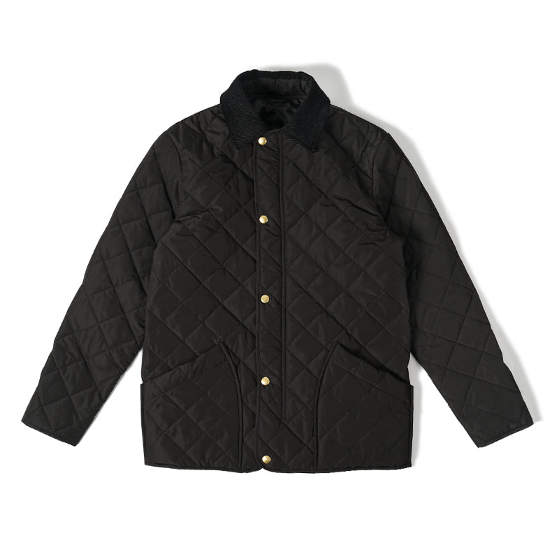 Logo button diamond quilted jacket best sale