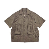 Men's Khaki Aloha Shirt, Relaxed Fit Short Sleeve