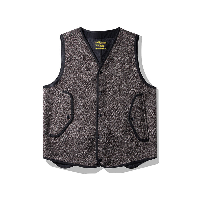 Men's Tweed V-neck Vest – Crush on Retro