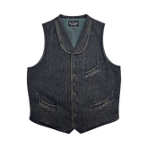 Men's Shawl Collar Sashiko Vest