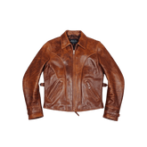 Men's Vintage Rider Leather Jacket, Action Back