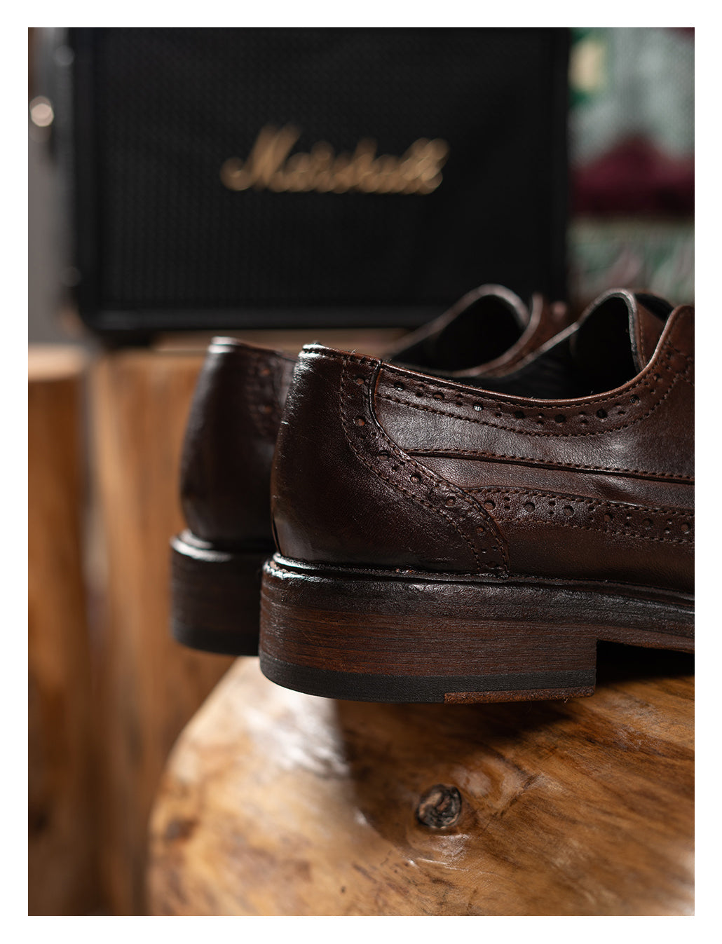 Men's Leather Brogue Derby Shoes