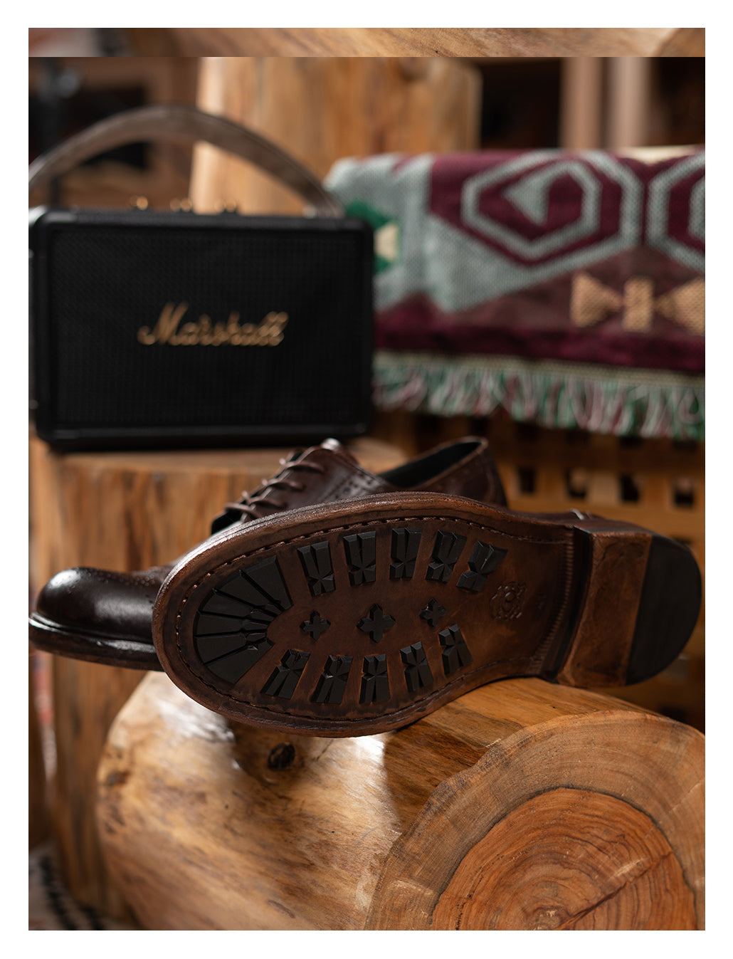 Men's Leather Brogue Derby Shoes