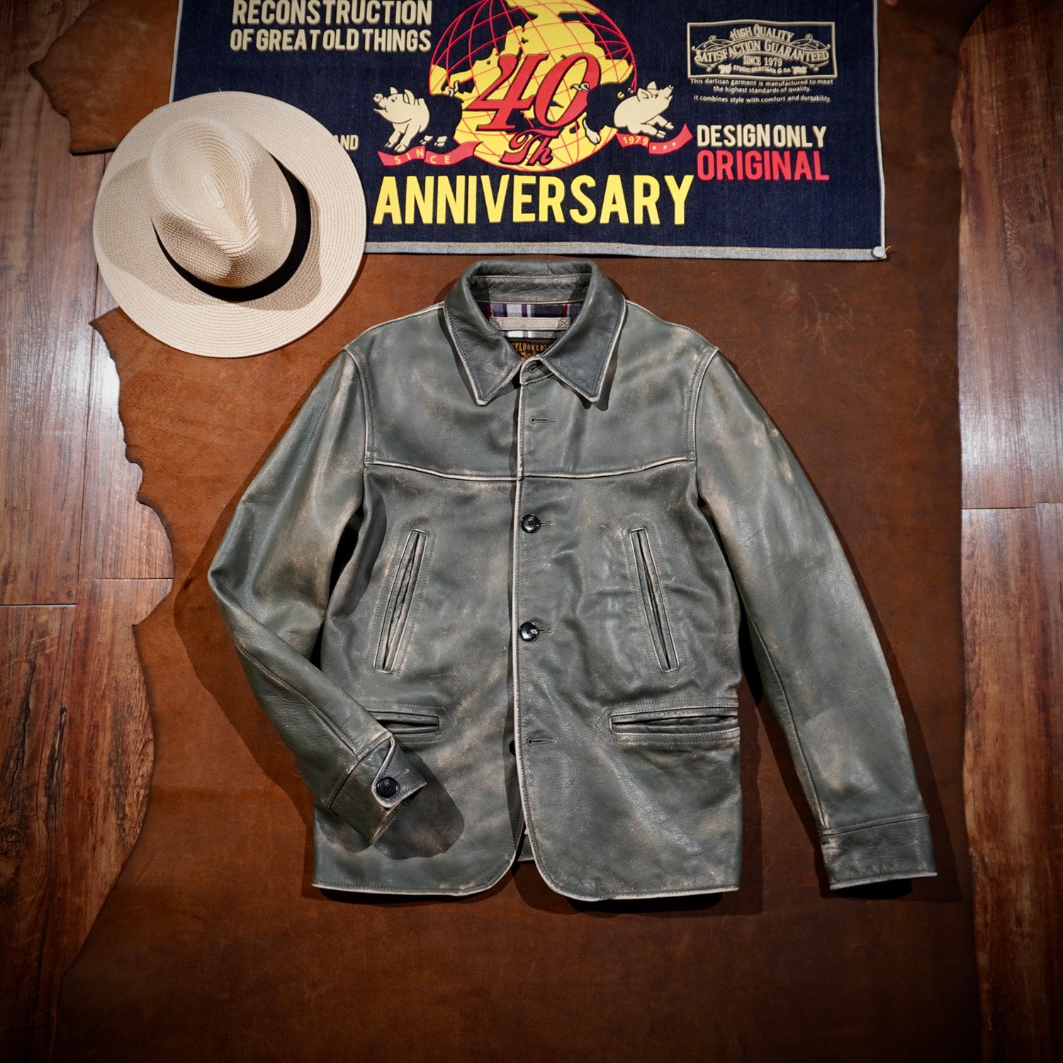 Men's Indigo Leather Car Coat – Crush on Retro