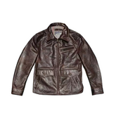 Coffee Newsboy Leather Jacket