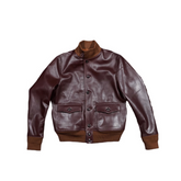 Blouson aviateur en cuir marron type A-1