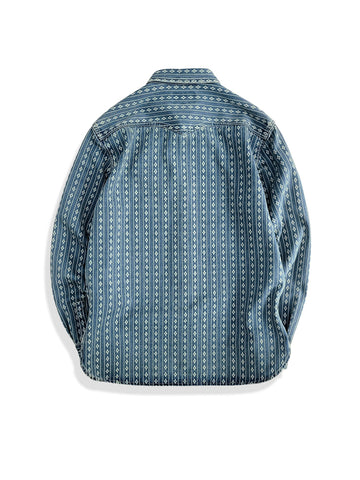 Men's Jacquard Indigo Denim Shirt