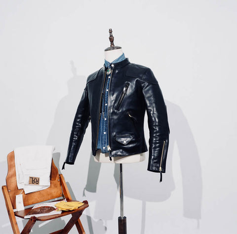 Men's Biker Leather Jacket, Horsehide