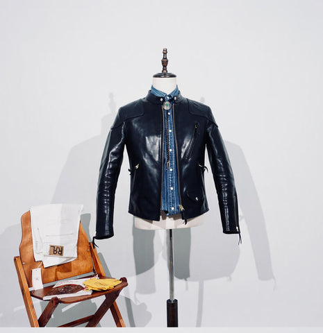 Men's Biker Leather Jacket, Horsehide