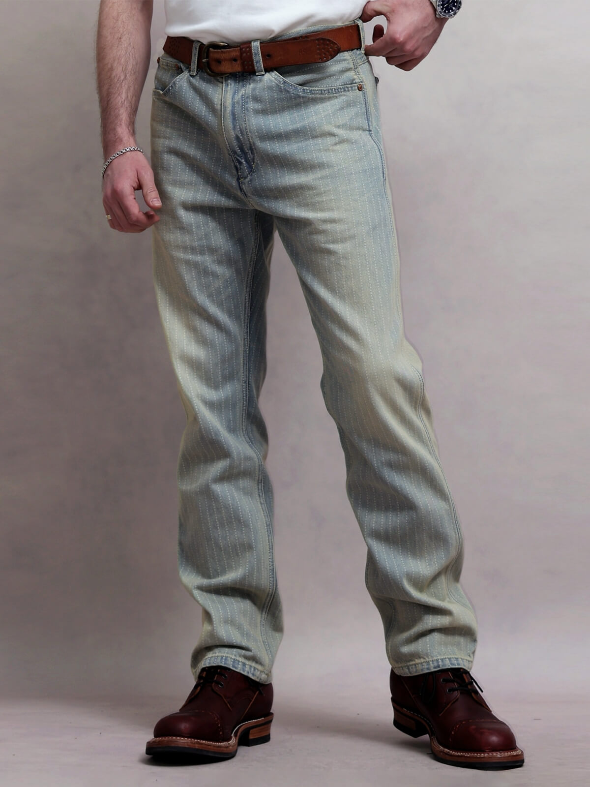 Men's 12oz Wabash Striped Straight Jeans