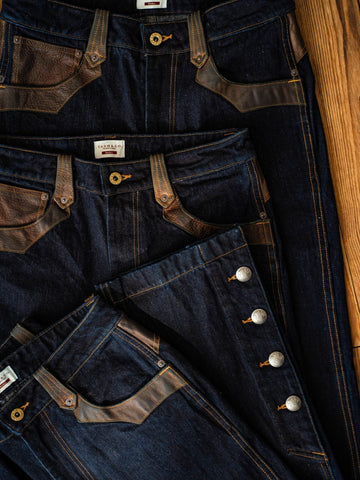 Men's 14.5oz Bootcut Jeans, Leather Patch & Slit Hem