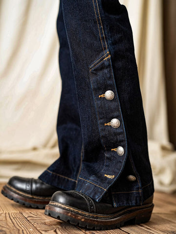 Men's 14.5oz Bootcut Jeans, Leather Patch & Slit Hem