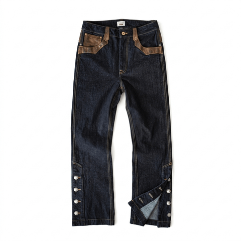 Men's 14.5oz Bootcut Jeans, Leather Patch & Slit Hem