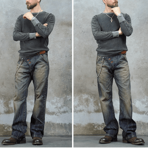 Men's 15oz Distressed Selvedge Bootcut Jeans