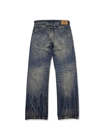 Men's 15oz Distressed Selvedge Bootcut Jeans