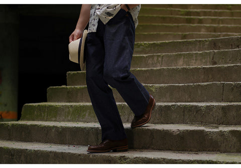 Men's High Waist Selvedge Denim Pants