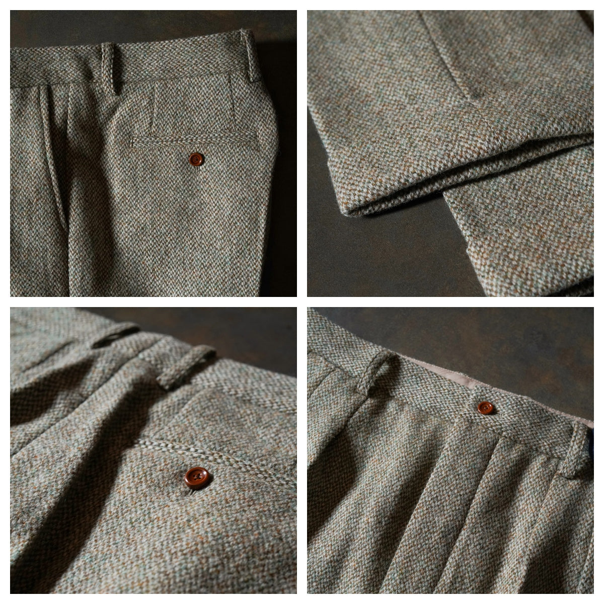 Pantalon en tweed plissé des années 1920