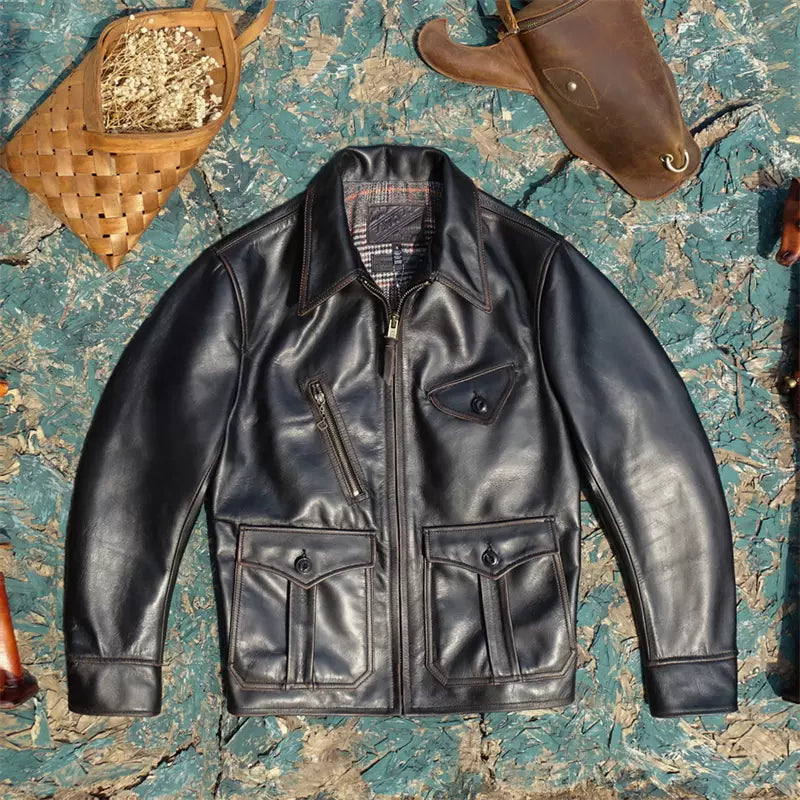 1920s Leather Newsboy Jacket