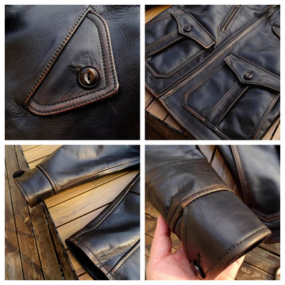 1920s Leather Newsboy Jacket