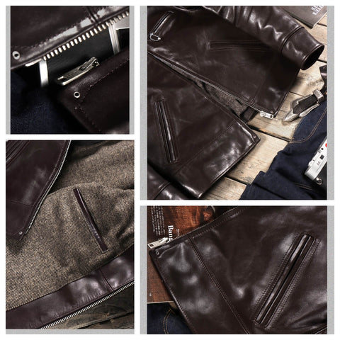 1930s Sports Leather Jacket Coffee