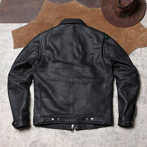Men's 1930s Biker Jacket, Matte Black