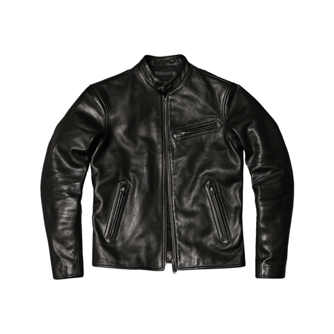 Men's 1930s Biker Jacket, Tumbled Cowhide