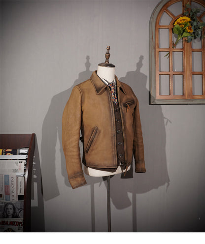 Distressed 1930s Leather Sports Jacket