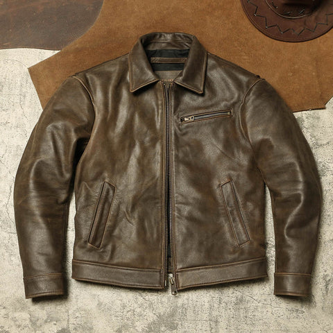 Men's 1930s Biker Jacket, Matte Black