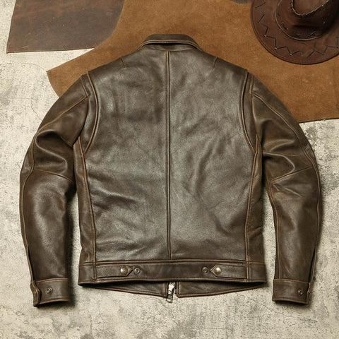 Men's 1930s Biker Jacket, Matte Black