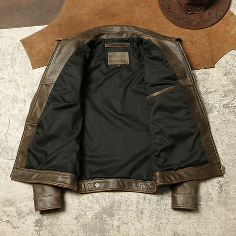 Men's 1930s Biker Jacket, Matte Black