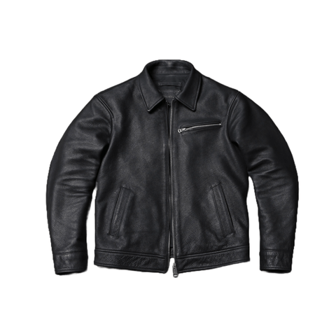 Men's 1930s Biker Jacket, Matte Black