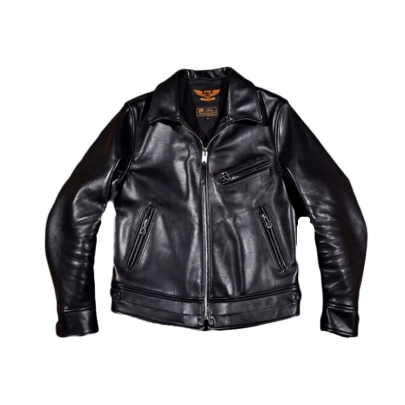 1930s Sports Leather Jacket Black Cowhide