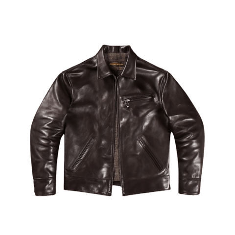 1930s Sports Leather Jacket Coffee